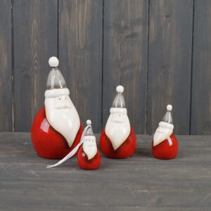 Ceramic Santa with Red Body - 7.8cm, 9.2cm,12.3cm,17.5cm