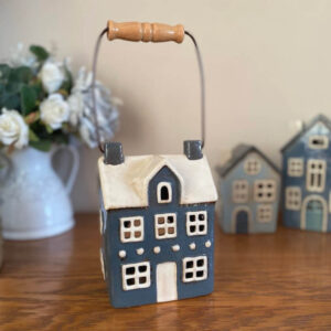 Blue Ceramic house with Handle